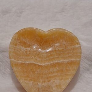 HONEY CALCITE HEART CRYSTAL